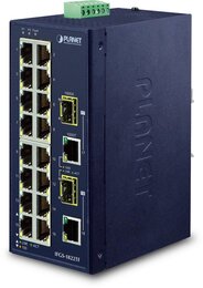 PLANET Industrial 16Port 10/100TX + 2Port Gigabit TP/SFP Combo Ethernet Switch, -40-75°