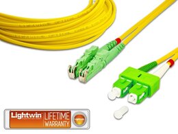 Lightwin High Quality Duplex LWL Patchkabel, SM, E2000/APC - SC/APC