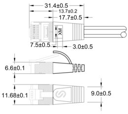 SLIM KAT6 Slimpatchkabel, U/FTP, flach, grau