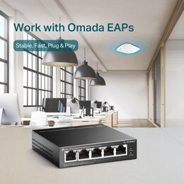 TP-Link 5-Port Gigabit Desktop Switch mit 4-Port PoE+