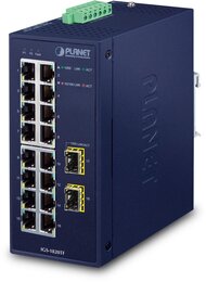 PLANET Industrial 16-Port 10/100/1000T + 2-Port 1000X SFP Ethernet Switch