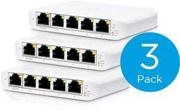 Ubiquiti UniFi Kompakt Indoor 5-Port PoE Gigabit Switch mit 802.3af PWR Input, 3-er Pack