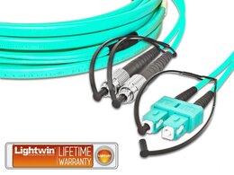 Lightwin High Quality Flat-Duplex LWL Patchkabel, MM OM3, FC - SC