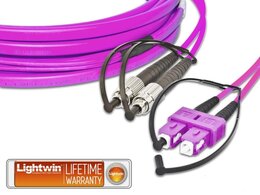Lightwin High Quality Flat-Duplex LWL Patchkabel, MM OM4, FC - SC