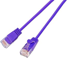 SLIM KAT6A 10 Gigabit Lightpatchkabel rund, U/UTP, Ø 3,6 mm, violett
