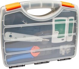 Wirewin Werkzeugkoffer mit 1x Crimpzange, LSA Anlegewerkzeug, Tester