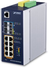 PLANET Industrial L3 8-Port 10/100/1000T 802.3bt PoE + 2-Port SFP + 2-Port SFP+ Switch