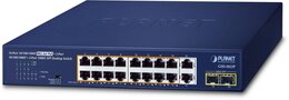 PLANET 16-Port 1Gbit 802.3at PoE + 2-Port 1Gbit + 2-Port SFP Desktop Switch, 120W