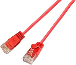 SLIM KAT6A 10 Gigabit Lightpatchkabel rund, U/UTP, Ø 3,6 mm, rot