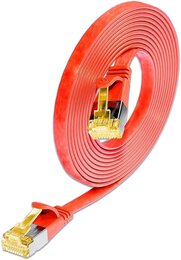 SLIM KAT6A 10 Gigabit Slimpatchkabel, U/FTP, flach, rot 
