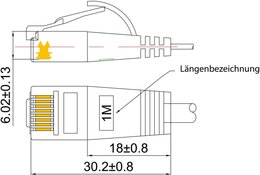 SLIM KAT6 Slimpatchkabel, U/UTP, flach, gelb