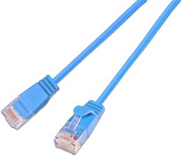 SLIM KAT6A 10 Gigabit Lightpatchkabel rund, U/UTP, Ø 3,6 mm, blau