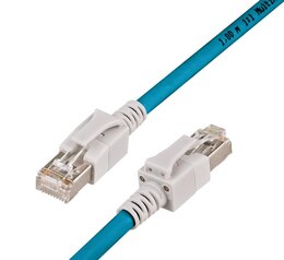 Wirewin KAT6A LED Patchkabel, S/FTP, Lifetime Warranty, blau 