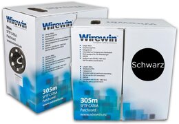 Wirewin KAT6A Patchkabelbox, schwarz, S/FTP, 305 Meter