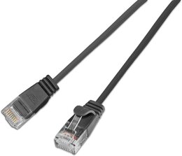 SLIM KAT6A 10 Gigabit Lightpatchkabel rund, U/UTP, Ø 3,6 mm, schwarz
