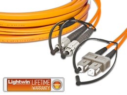 Lightwin High Quality Flat-Duplex LWL Patchkabel, MM OM2, FC - SC
