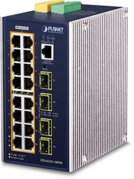 PLANET Industrial L3 16-Port 1Gbit TP 802.3at PoE + 4Port SFP Switch