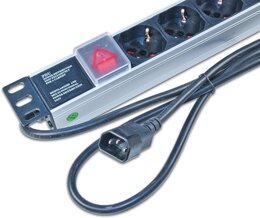 Wirewin 19'' 1HE Steckdosenleiste mit 8x Schuko- Buchsen,