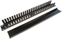 Wirewin 19“ 1HE Kabelführungspanel mit Abdeckung, schwarz RAL9005