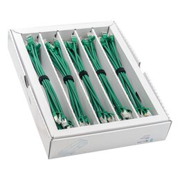 SLIM KAT6A 10 Gigabit Lightpatchkabel, 0,15m, U/FTP, Ø 3,8mm, grün, 50-Pack