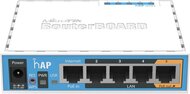 hAP mit 650 MHz CPU, 64 MB RAM, 5x LAN, 2.4 GHz 802.11b/g/n