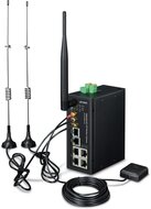Industrial 4G LTE Cellular Wireless Gateway with 5-Port 10/100/1000T, GPS 