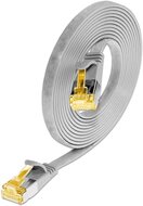 KAT6A 10 Gigabit Slimpatchkabel, U/FTP, flach, grau 
