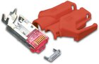 RJ45 KAT6 TM21 Stecker inkl. Knickschutztülle, rot, 50-Pack