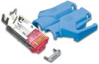 RJ45 KAT6 TM21 Stecker inkl. Knickschutztülle, blau, 50-Pack