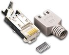 RJ45 KAT5e TM11 Stecker inkl. Knickschutztülle, grau, 50-Pack