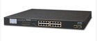 16-Port 1GB 802.at PoE + 2Port 1Gbit SFP, 300 W PoE, LCD PoE Monitor
