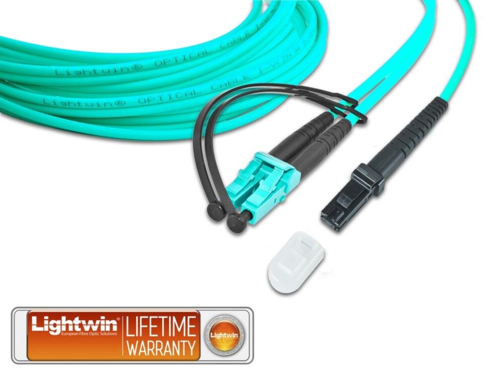 High Quality Duplex LWL Patchkabel, MM OM3, LC - MTRJ, 5.0 Meter
