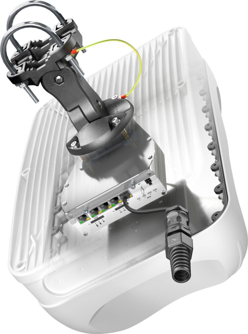 QuMax für RUTX50, IP67 Gehäuse mit Multiband LTE Panel-, WiFi Omni & GPS Antenne