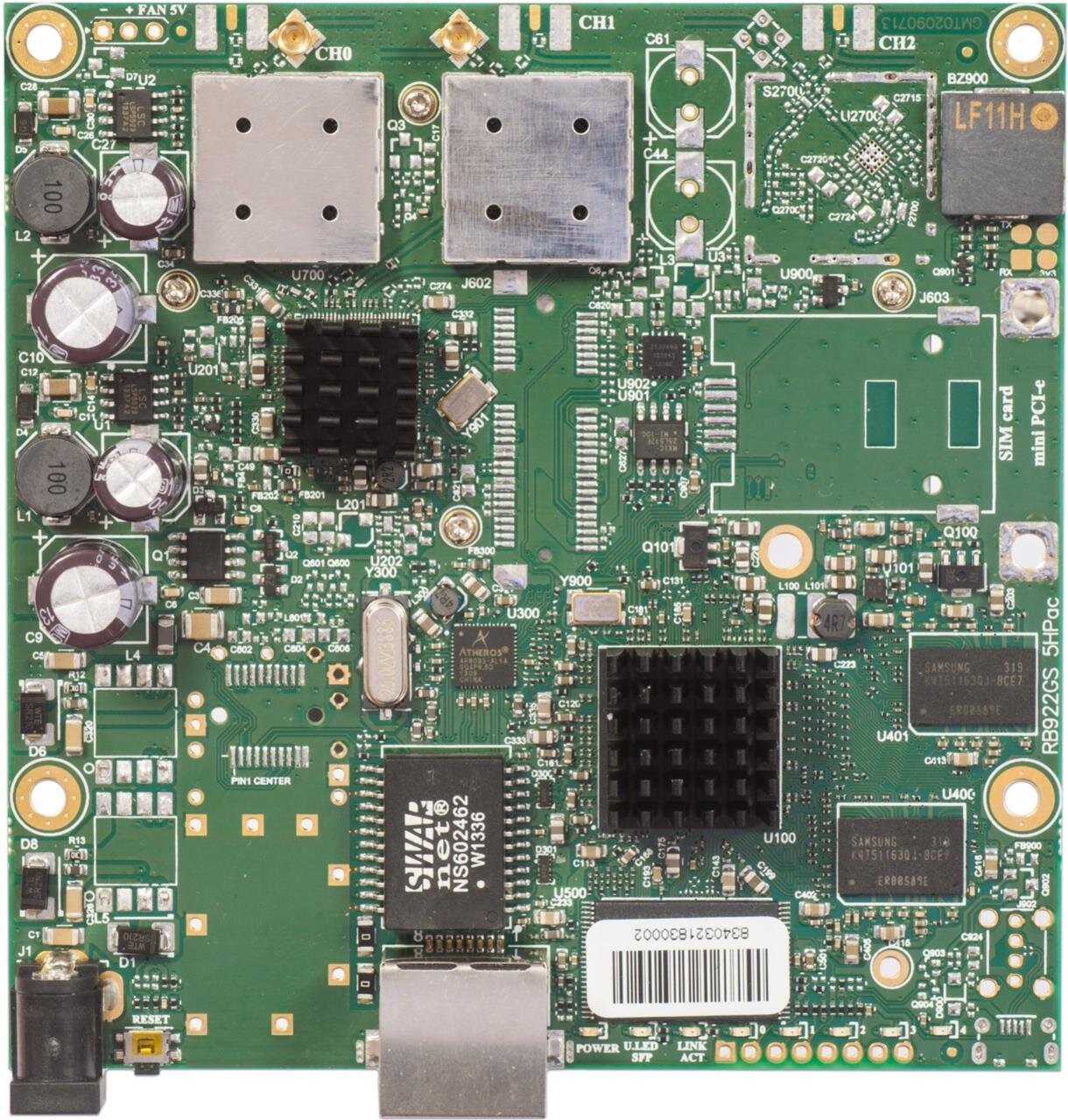 RB911G-5HPacD mit 720Mhz Atheros CPU, 128MB RAM, 1xGbit, 5Ghz 802.11 a/c