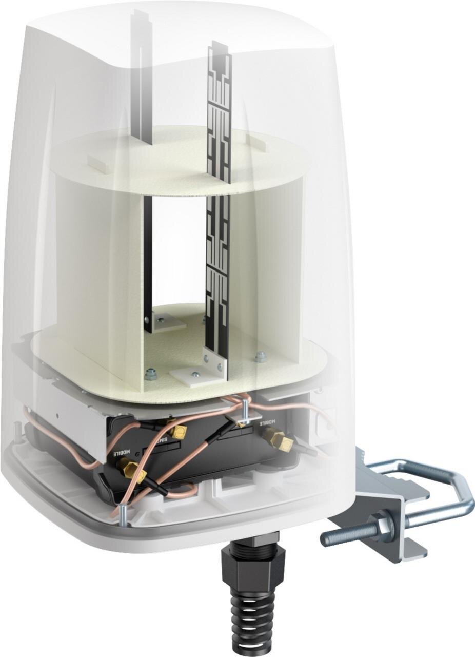QuSpot für RUT900/950, IP67 Outdoor Gehäuse mit LTE Omni- & WiFi Antenne