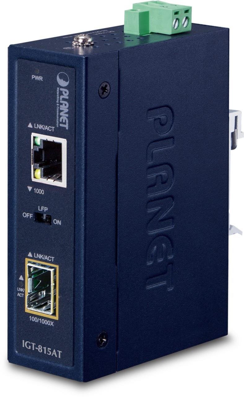 Industrial Compact 100/1000Base-X to 10/100/1000BASE-T Media Converter