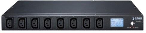 IP gesteuerte Steckdosenleiste mit 8x IEC320 C13-Buchsen, 2x Kaskadier-Ports