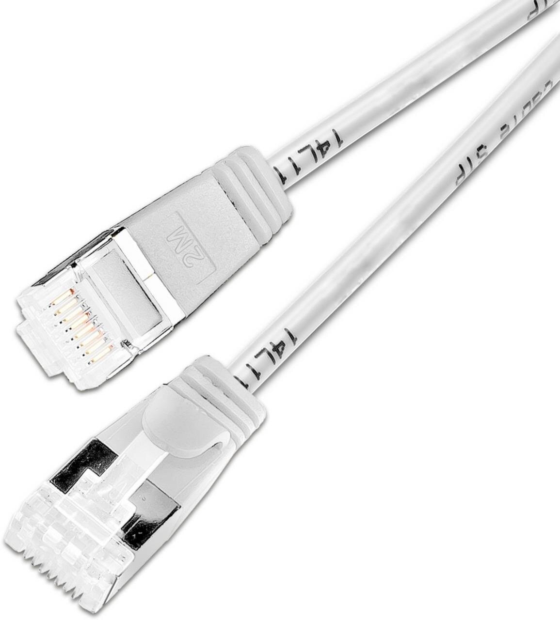 KAT6A 10 Gigabit Lightpatchkabel, 0,15m, U/FTP, Ø 3,8mm, weiss, 50-Pack