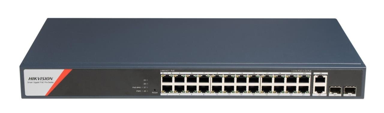DS-3E1528HP-SI-24P2T2F - 26-Port 1 Gbps PoE + 2-Port 1 Gbps SFP Switch