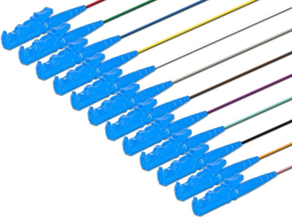 Faserpigtail, Singlemode 9/125µm, OS2, E2000, 12er Set