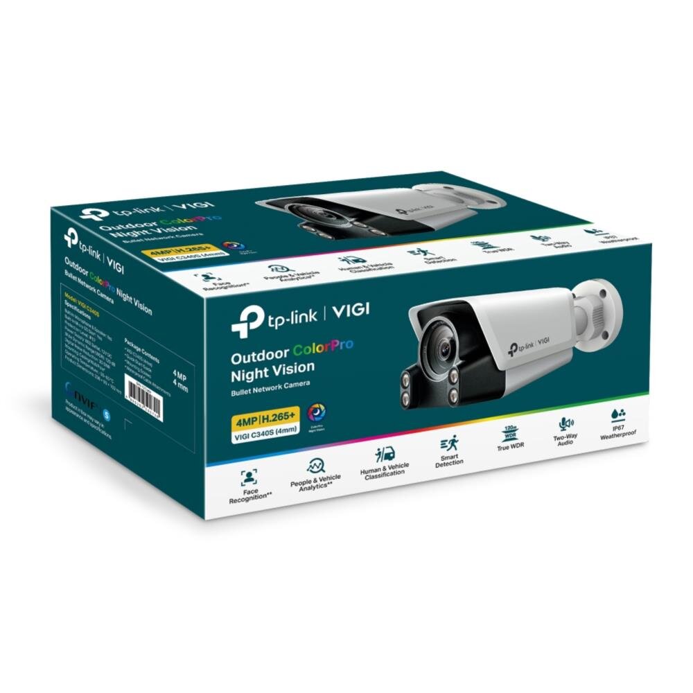 VIGI 4MP Outdoor ColorPro Night Vision Bullet Netzwerk Kamera, 4.0 mm