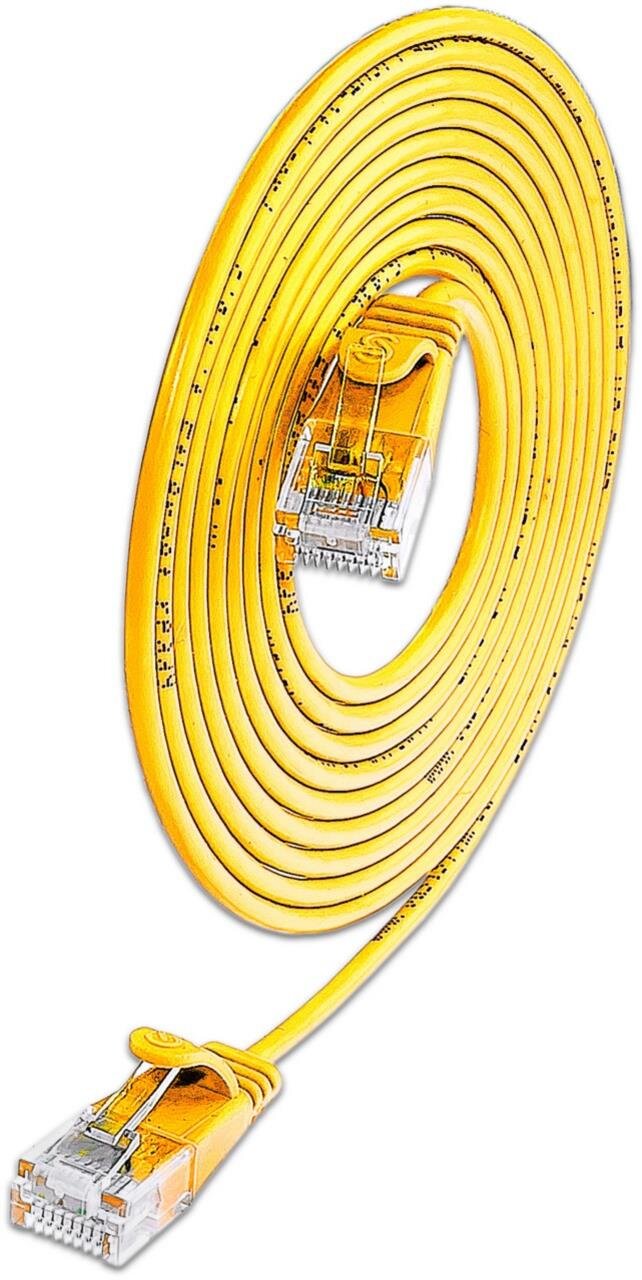 KAT6A 10 Gigabit Lightpatchkabel rund, U/UTP, Ø 3,6 mm, gelb