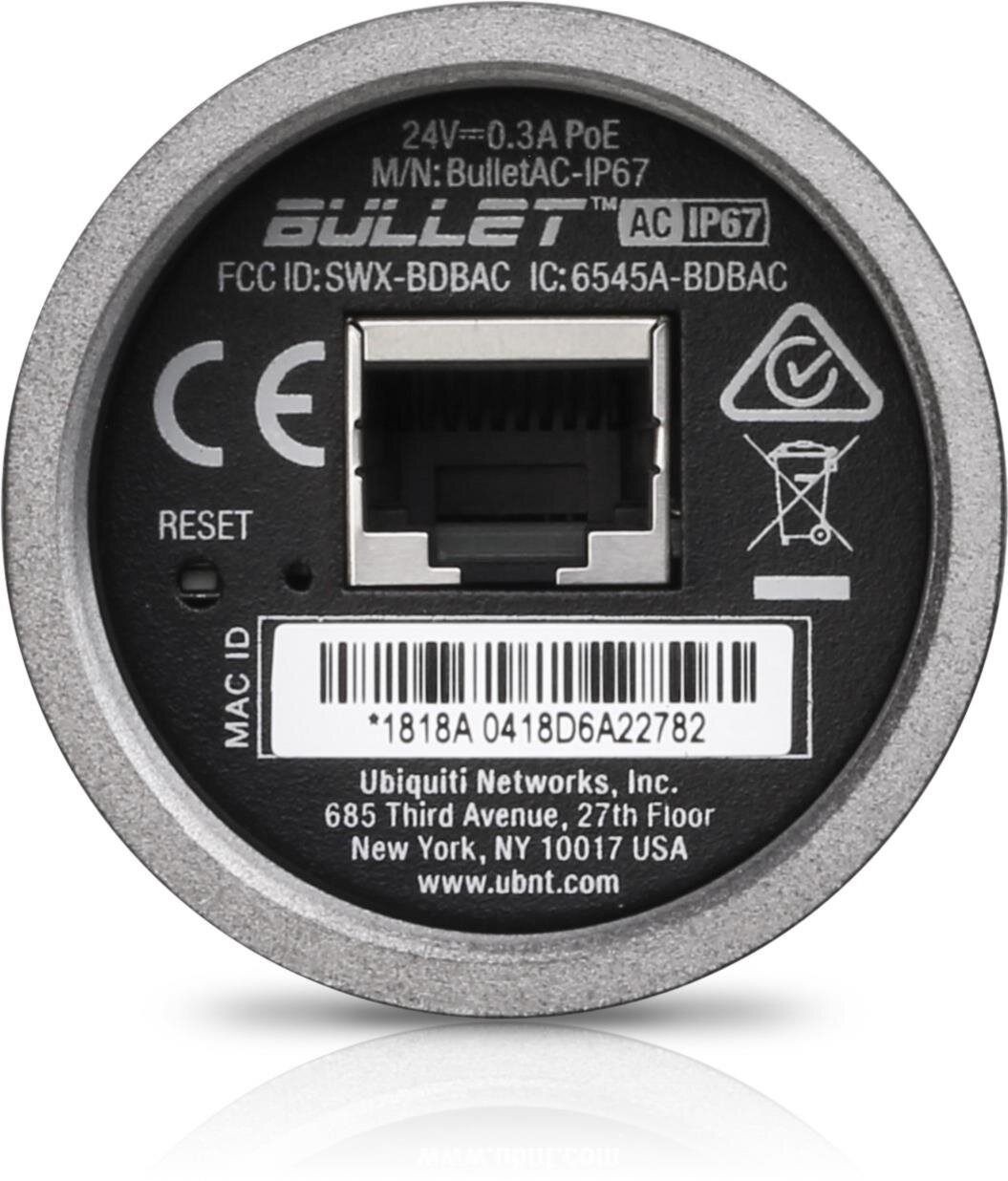 5GHz Bullet AC, Dual-Band airMAX®ac Radio mit dediziertem Wi-Fi Management, IP67