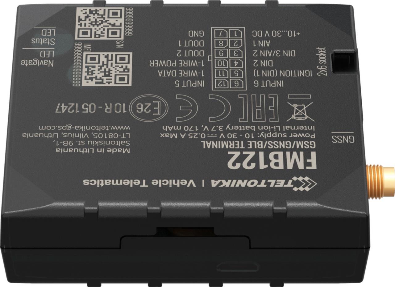 FMB122 GNSS/GSM/Bluetooth Tracker mit externer GNSS/GSM Antenne & Batterie