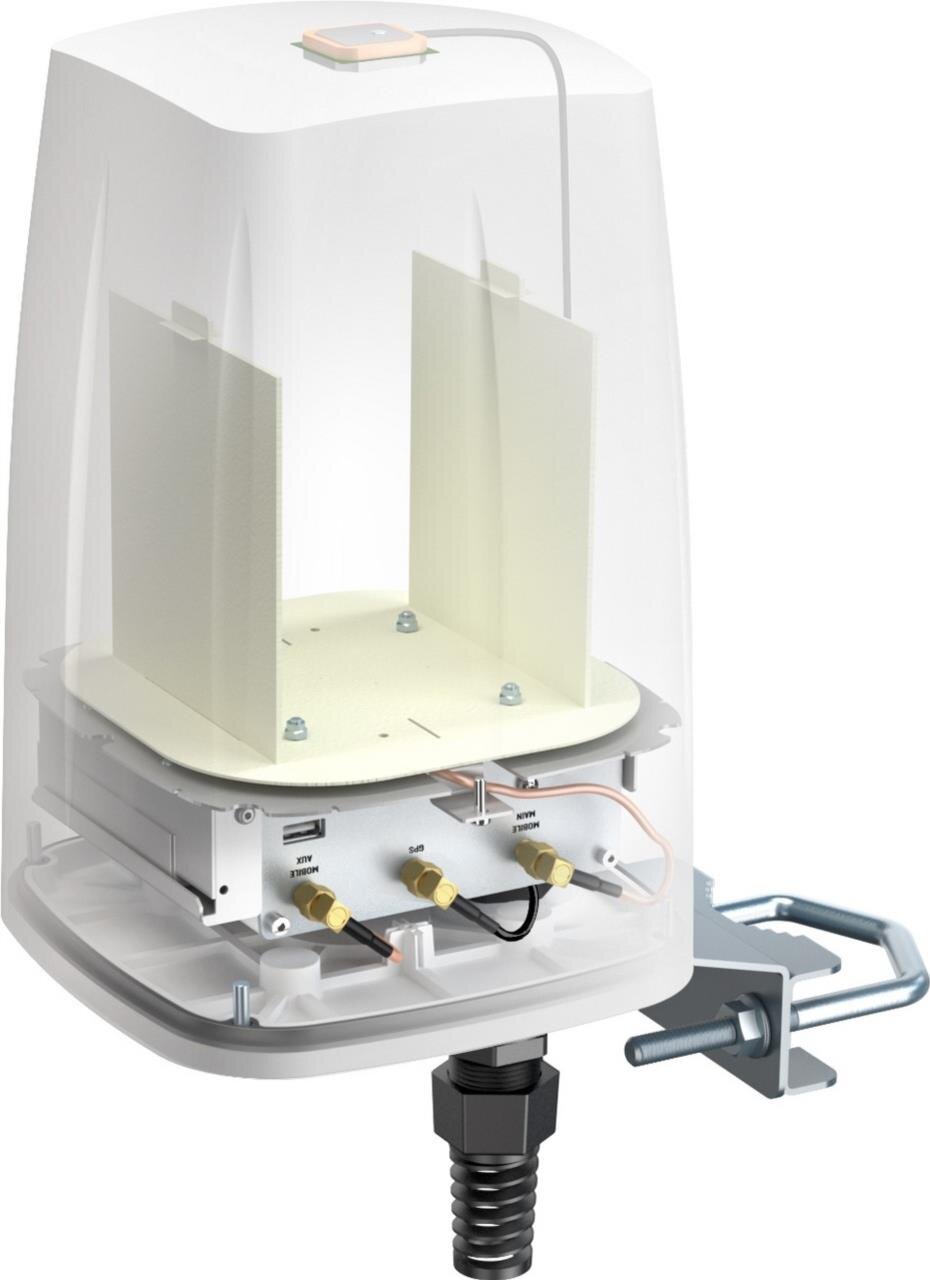 QuSpot für RUTX09, IP67 Outdoor Gehäuse mit LTE Omni- & GPS Antenne
