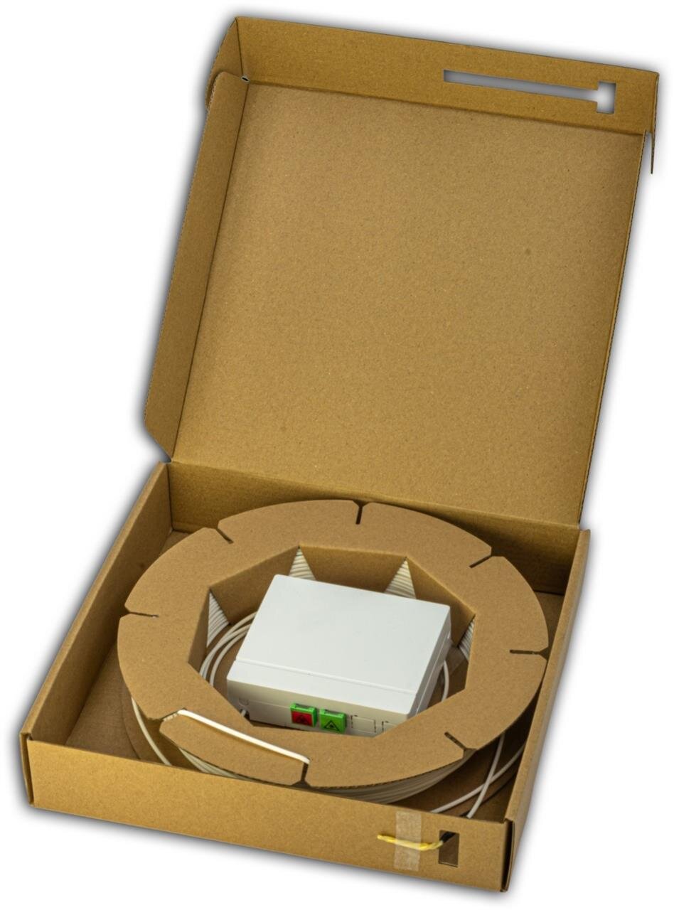FTTH OTO Box, 2x SC/APC Kupplungen, Inhouse-Kabel 4-fasrig, 30 - 100 m, G.657A2