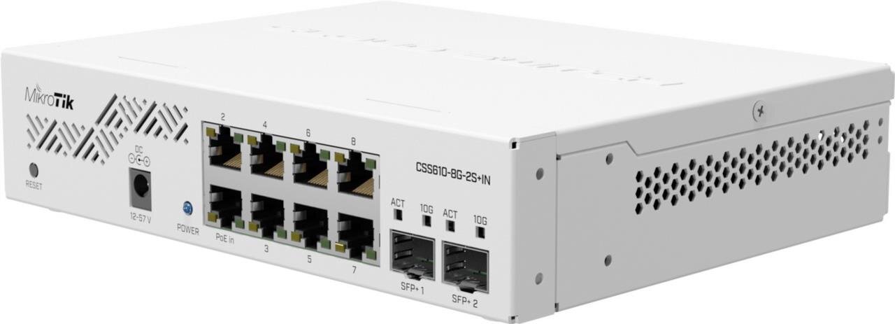 CSS610-8G-2S+IN Cloud Smart Switch, 8x Gbit, 2x SFP+, 1HE Rackmount / Desktop