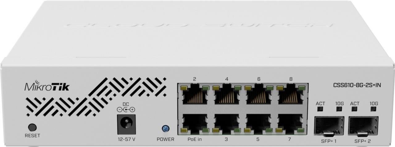 CSS610-8G-2S+IN Cloud Smart Switch, 8x Gbit, 2x SFP+, 1HE Rackmount / Desktop