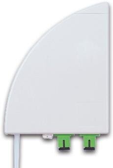 FTTx Wanddose für 2x SC simplex Kupplungen, ohne Pigtails, weiß