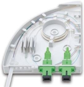 FTTx Wanddose für 2x SC simplex Kupplungen, ohne Pigtails, weiß